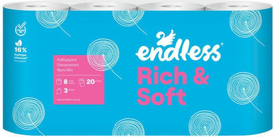 Endless Χαρτί Υγείας Rich Soft 8 Ρολά 3 Φύλλων 85gr