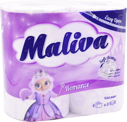 Zebra Χαρτί Υγείας Maliva Romance 4x4 Ρολά 3 Φύλλων