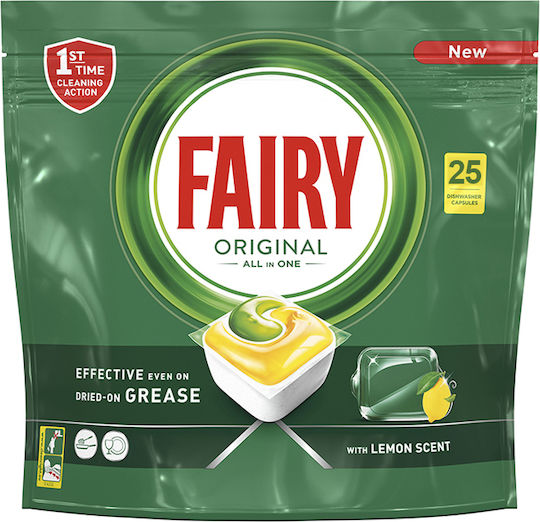Fairy Original All in One 25 Dishwasher Pods Lemon