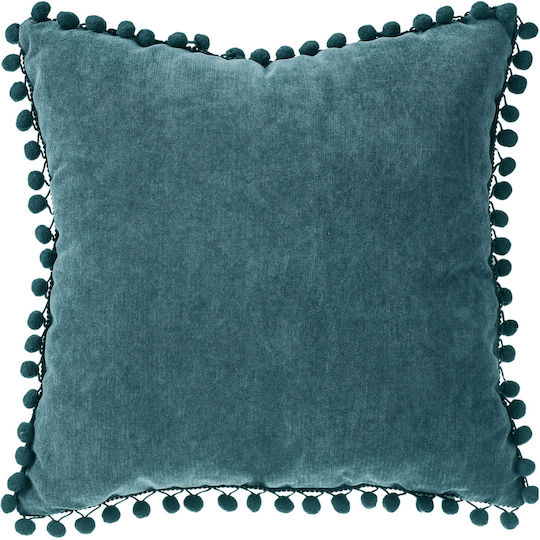 Atmosphera Μαξιλάρι Pompons Blue 40x40εκ.