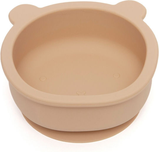 Petit Monkey Baby Food Bowl Bear made of Silicone Beige