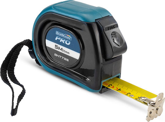 Bormann Pro BHT7126 Tape Measure with Auto-Rewind and Magnet 25mm x 5m