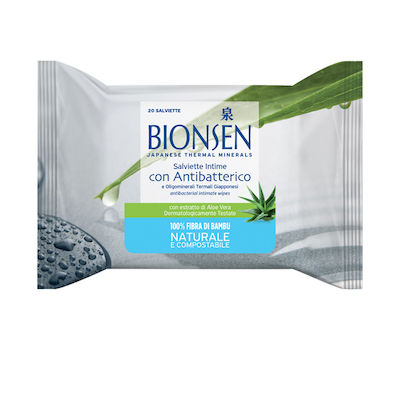 Bionsen Antibacterial Intimate Wipes Intimate Area Cleansing Wipes with Chamomile & Aloe 20pcs