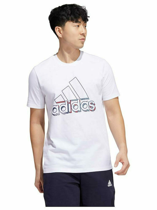 Adidas T-shirt Bărbătesc cu Mânecă Scurtă Alb