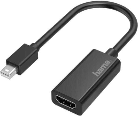 HAMA Конвертор mini DisplayPort мъжки към HDMI женски Черен 1бр 00200332