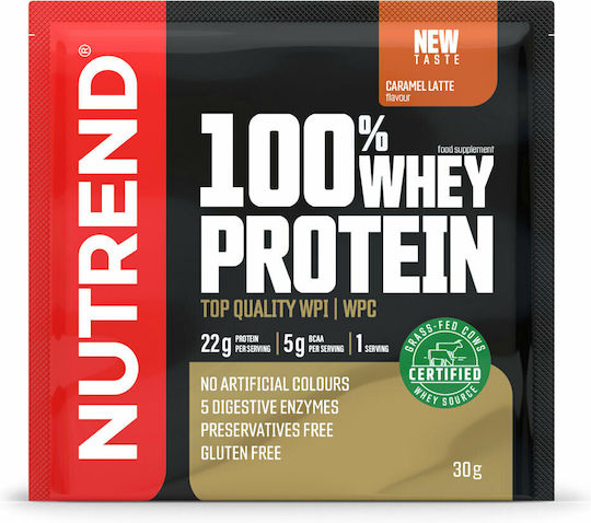 Nutrend 100% Whey Πρωτεΐνη Ορού Γάλακτος Χωρίς Γλουτένη με Γεύση Caramel Latte 30gr
