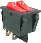 On-Off switch Rocker Double Red 1pcs