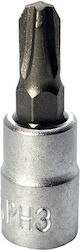 Cheie tubulară cu Vârf Cruciform și Patrat de Prindere 1/4'' Dimensiune PH3 1buc