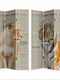 Inart Decorative Room Divider made of Canvas with 3 Panels Double-Sided 120x180cm