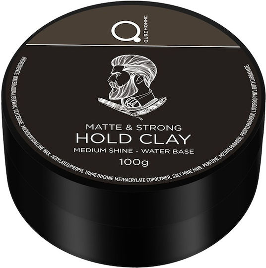 Qure Homme Matte & Strong Hold Clay Πηλός για Δυνατό Κράτημα & Ματ Αποτέλεσμα 100gr