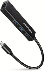Axagon USB Hub 3 Θυρών (USB-C) + LAN HMC-GL3A Axagon USB Hub 3 Θυρών (USB-C) + LAN HMC-GL3A