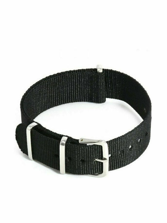 KOSTELO Fabric curea Benzile Nato Negru 20mm