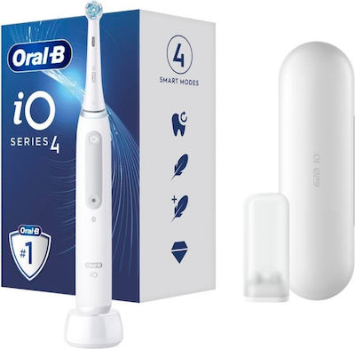 Oral-B iO Series 4 Electric Toothbrush with Timer, Pressure Sensor and Travel Case White