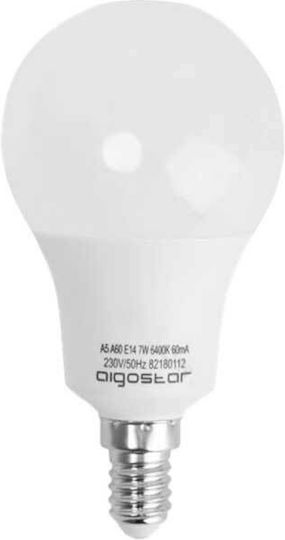 Aigostar Λάμπα LED 7W για Ντουί E14 και Σχήμα A60 Ψυχρό Λευκό 595lm