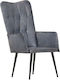 Sessel aus echtem Leder Gray 55x41x97cm