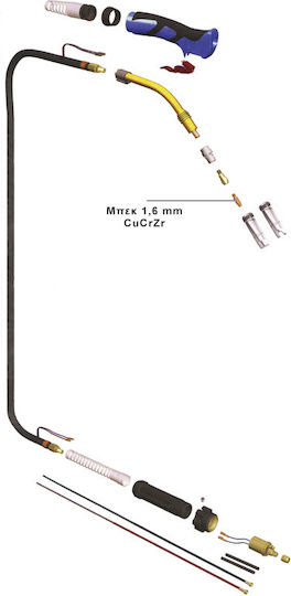 Unimac Φλογοκρύπτης CuCrZr MIG 380V 1.6mm 1τμχ 46009