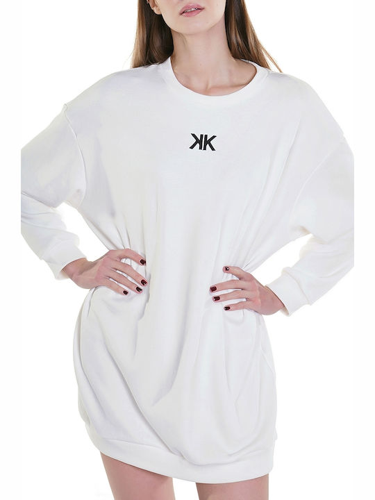 Kendall + Kylie Mini All Day Φόρεμα Βαμβακερό Λευκό
