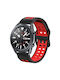 Dual Color Strap Silicone Black / Red (Galaxy Watch (46mm) / Gear S3Huawei Watch GT/GT Pro 2/3/4/5 / Ultimate 46mmAmazfit GTR 47mm)