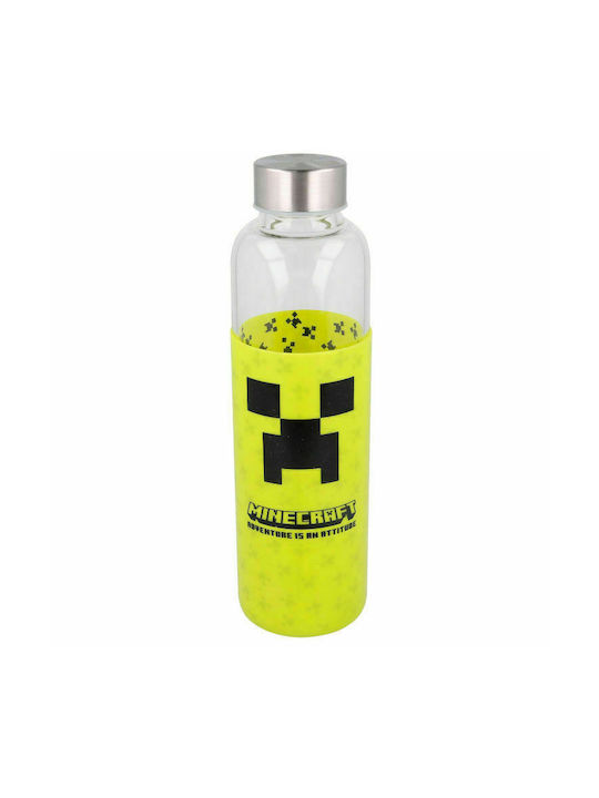 Stor Minecraft Bottle Water Glass with Screw Cap Yellow 585ml