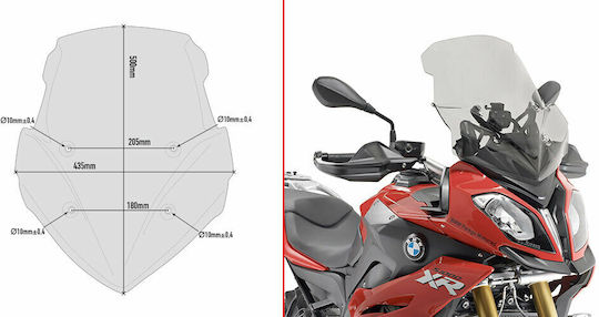 Givi Motorcycle Windshield & Windscreen Transparent Visor for BMW S 1000 XR 2015-2018 D5119S