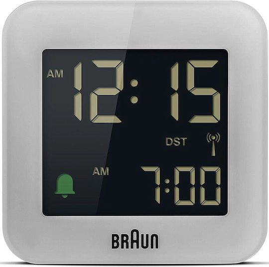 Braun Braun BC 08 Digital Tischuhr mit Wecker und Tischaradio Silber