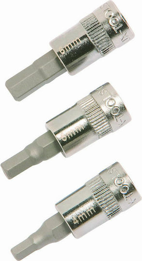 Lux Tools Bit-Stecknüsse mit Bits Allen und Antriebsvierkant 1/4'' Set 3Stück