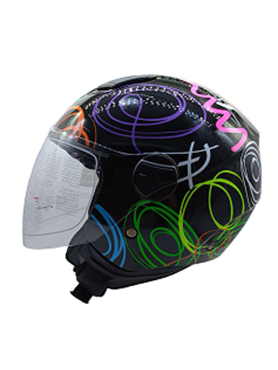 Faseed 721 Jet Helmet Kamvas Flower