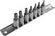JBM Bit-Stecknüsse mit Bits Torx und Antriebsvierkant 1/4'' Set 7Stück