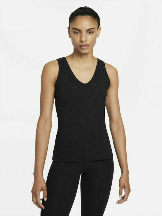 Nike Yoga Luxe Αμάνικη Γυναικεία Αθλητική Μπλούζα Μαύρη