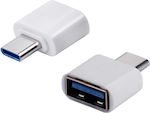 Μετατροπέας USB-C male σε USB-A female Λευκό (81000TPC70WH)