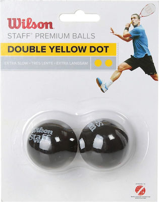 Wilson Staff Double Yellow Dot Μπαλάκια Squash 2τμχ