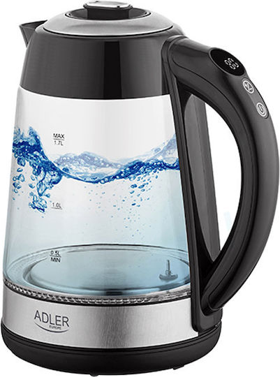 Adler AD-1285 Електрическа Кана 1.7л 2200W Черна