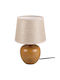 Trio Lighting Luxor Ceramic Table Lamp for Socket E14 with Beige Shade and Brown Base