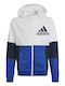 Adidas Παιδική Ζακέτα Φούτερ Βαμβακερή με Κουκούλα για Αγόρι Μπλε
