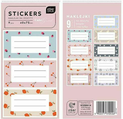 interDRUK Notebook Labels Cute Girl 9pcs