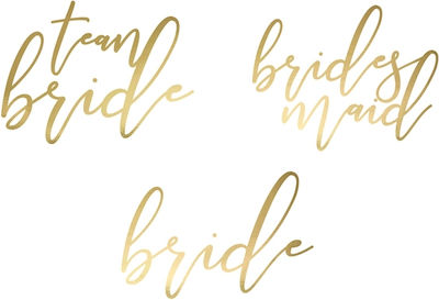 PartyDeco Team Bride Temporary Tattoo "Marriage" Theme Set of 15pcs TAT2-019ME