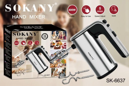 Sokany SK-6637 Μίξερ Χειρός 400W Γκρι