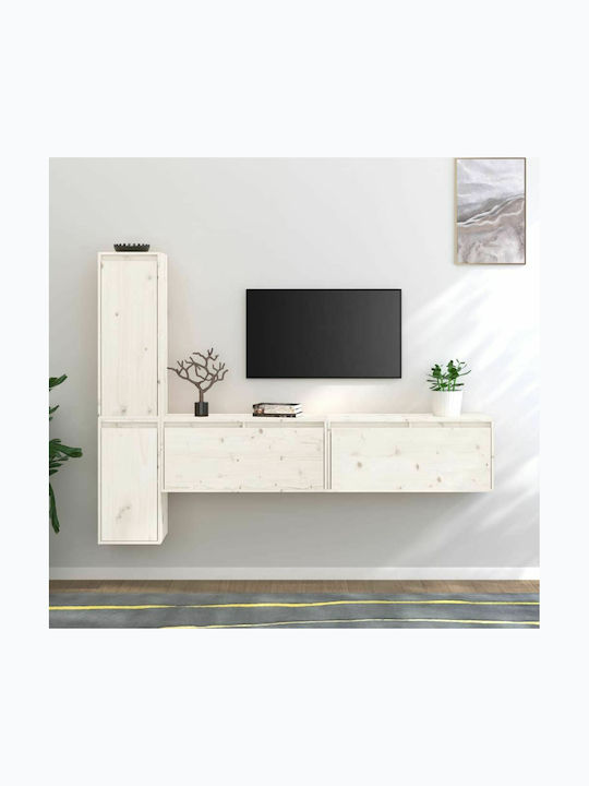 Wohnzimmer TV-Einheit Weiß L190xB30xH140cm