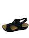 Women's anatomical sandals in black color