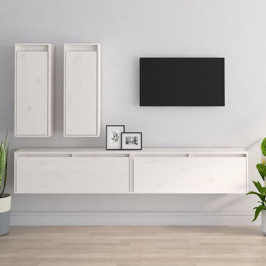 Wohnzimmer TV-Einheit Weiß L200xB30xH115cm