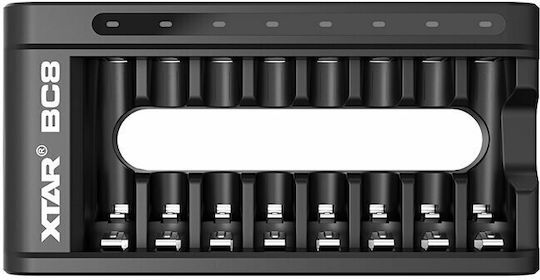 XTAR BC8 USB Charger 8 Batteries Li-ion/Ni-MH Size AA/AAA