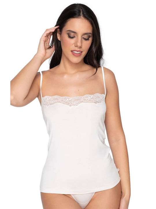 Luna Women's T-Shirt with Spaghetti Strap Ivory...