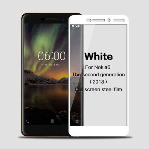 Full Face Tempered Glass Alb (Nokia 6) 103505394B