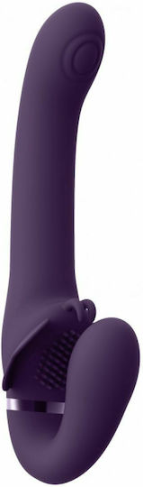 Vive Satu Pulse Wave Strapless Strap On με Dildo 23cm με Δόνηση σε Μωβ Χρώμα