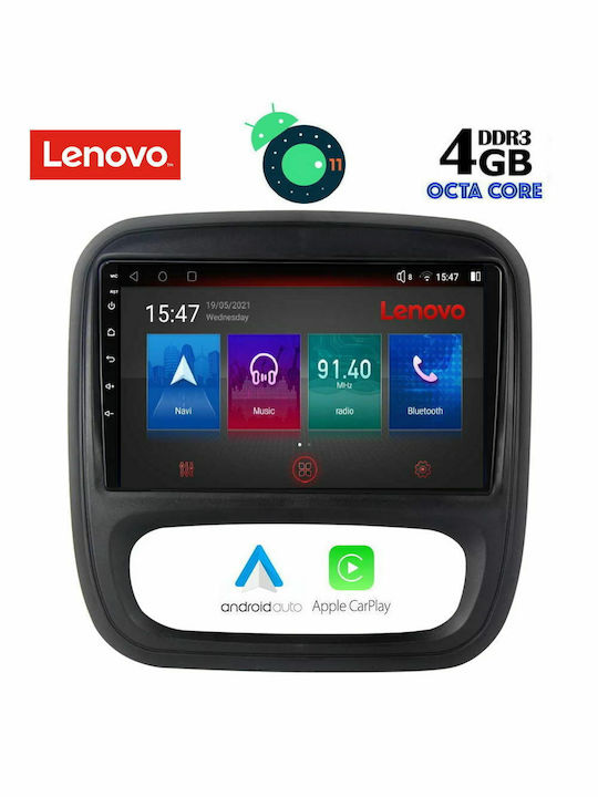 Lenovo Sistem Audio Auto pentru Opel Vivaro Fiat Talento Renault Trafic Nissan NV300 2014+ (Bluetooth/USB/AUX/WiFi/GPS/Apple-Carplay/Partitură) cu Ecran Tactil 9"