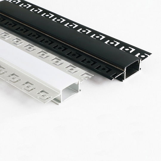 VK Lighting Σετ 2τμχ Χωνευτά Προφίλ Αλουμινίου Ταινιών LED 200εκ.
