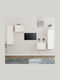 Unitate TV pentru sufragerie Alb din lemn masiv L150xA30xÎ100buc