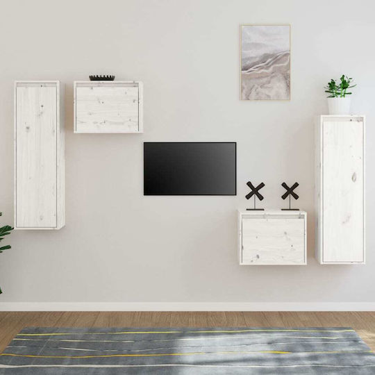 Wooden Living Room TV Unit White L150xW30xH100cm