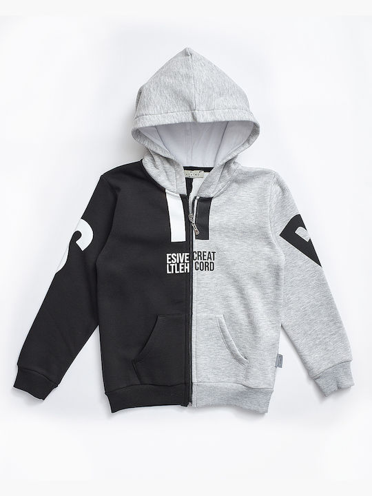 Hashtag Boys Hooded Sweatshirt with Zipper Gray