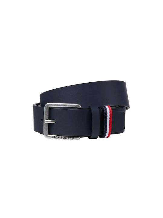 Jack & Jones Men's Leather Belt Navy Blue